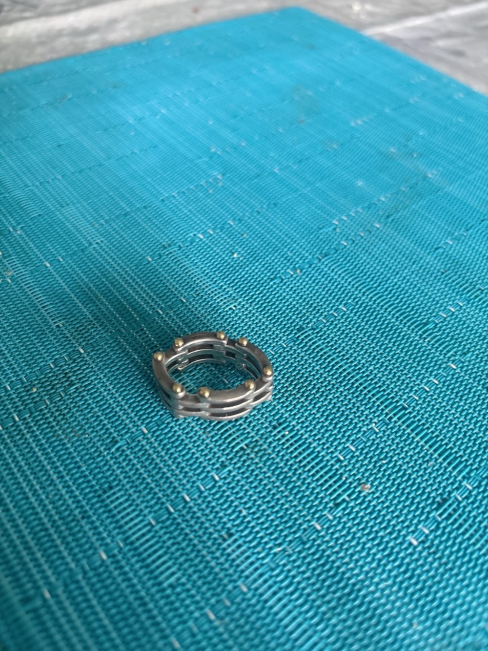 Tiffany & Co. Two-Tone Silver Ring with Gold Accents sz 6